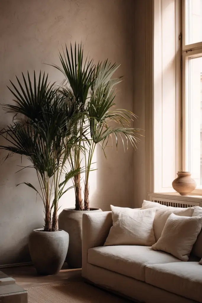 Kentia Palm & Parlor Palm Low Light Room