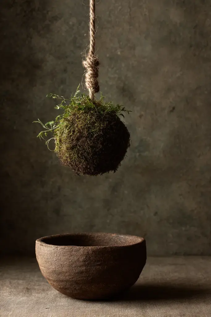 Kokedama Moss Ball Suspended