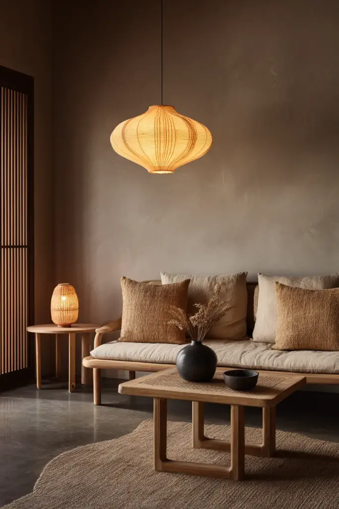 Layered Japandi Room Lighting
