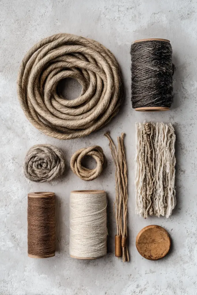 Natural Fiber Materials Flat Lay