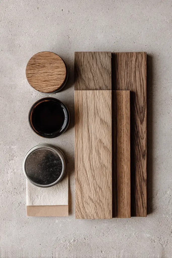 Natural Wood Materials Flatlay