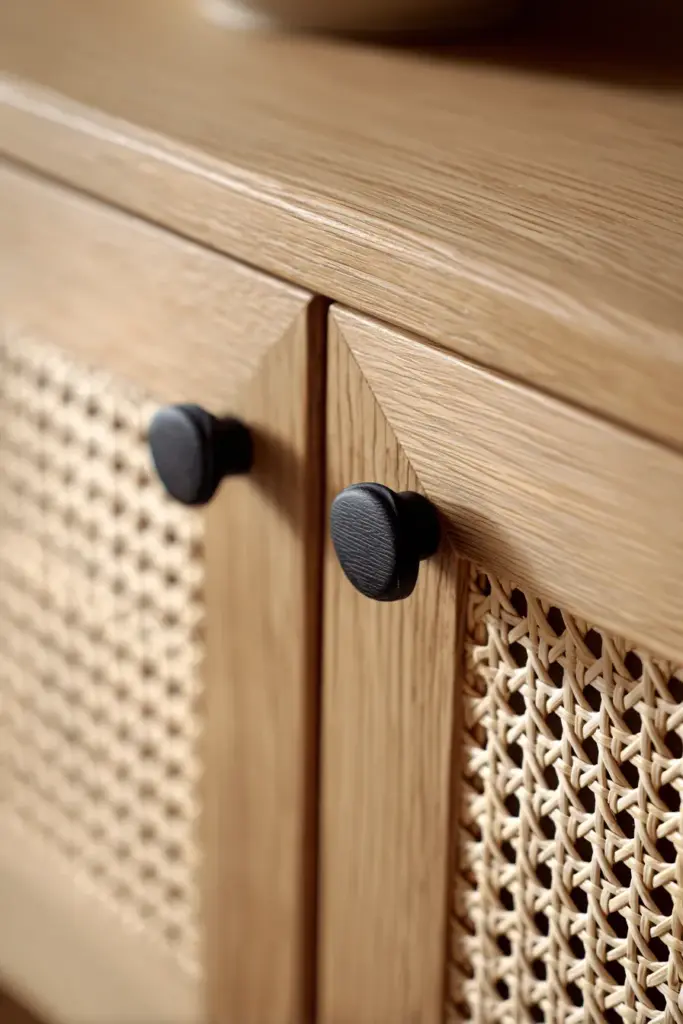 Natural Wood and Rattan Detail