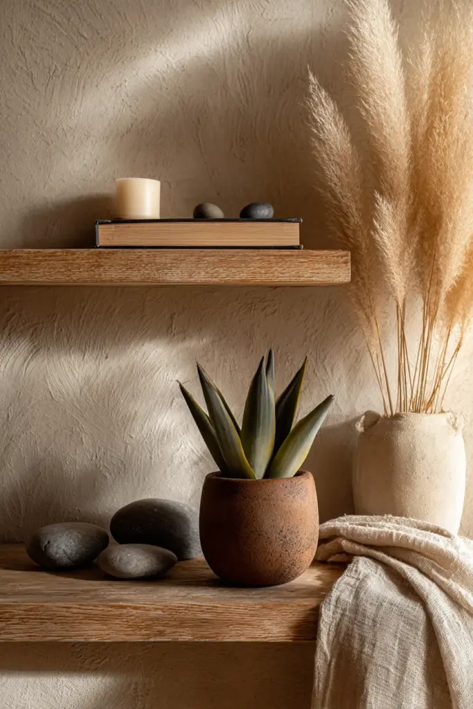 Natural Wood and Stone Details