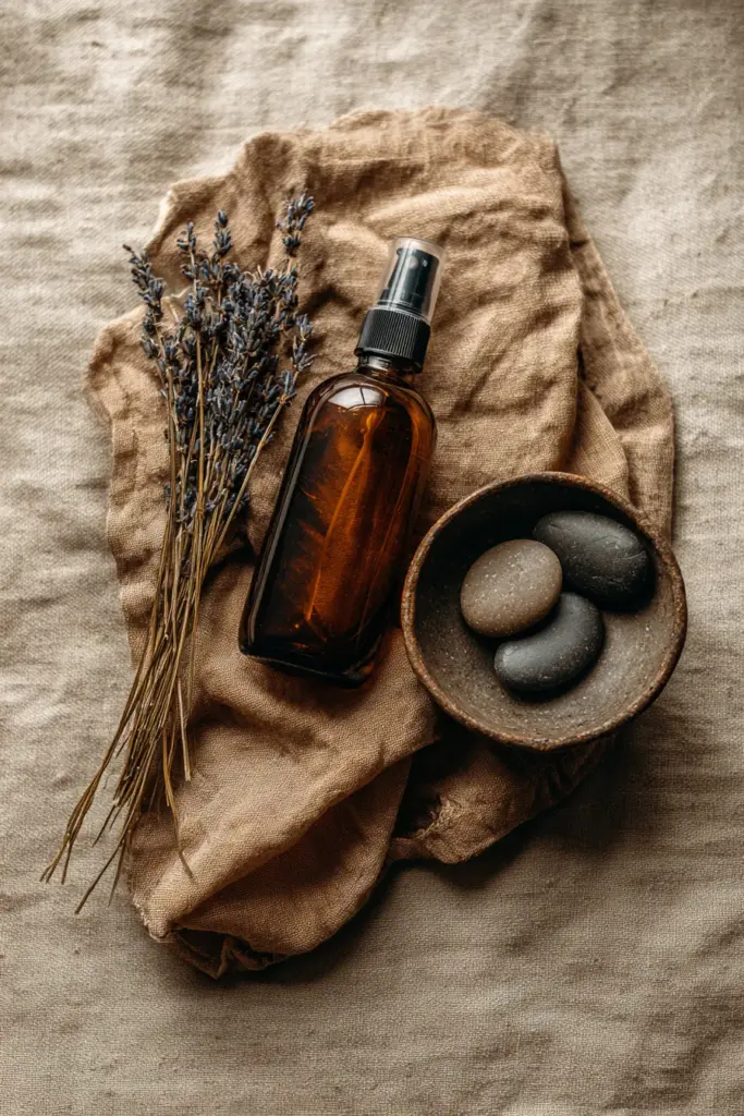 Neem Oil and Natural Pest Remedies Flat Lay