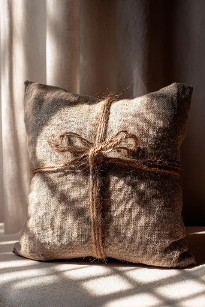 No-Sew Tied Linen Pillow