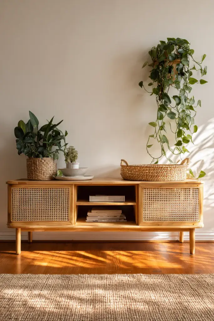 Styled Console with Plants
