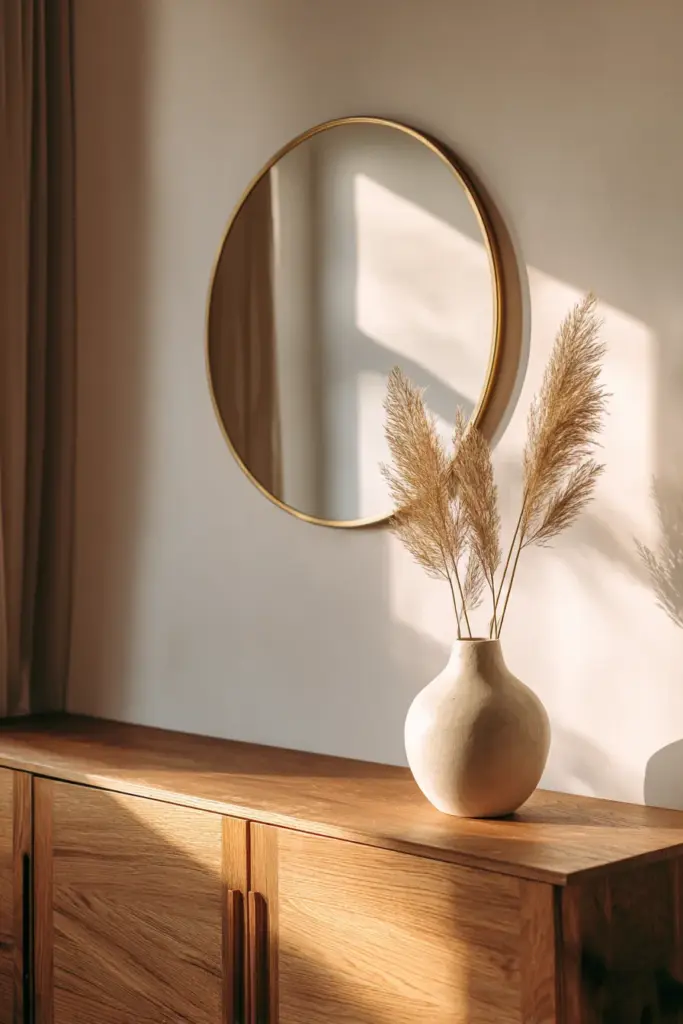 Styled Japandi Mirror on Wall
