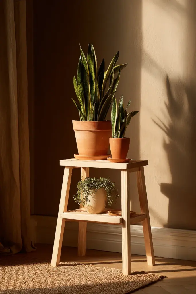 Tiered Japandi Stand in Small Space