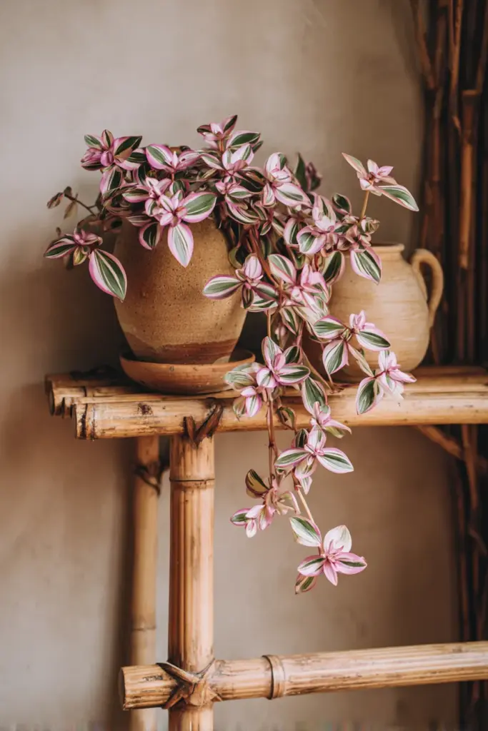 Tradescantia Nanouk on Bamboo Ladder Shelf