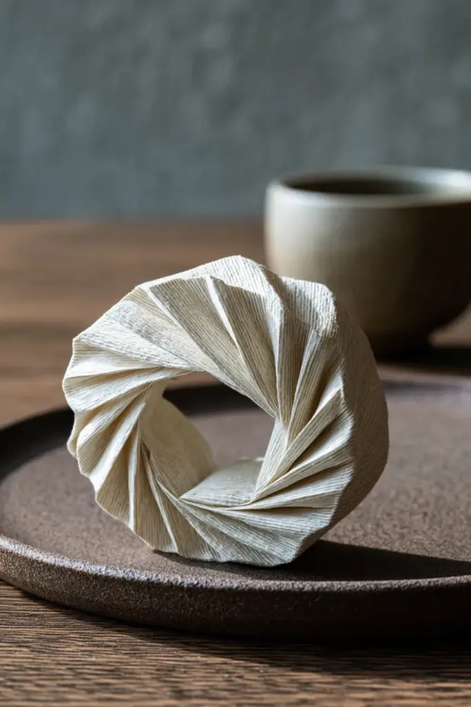 Washi Paper Origami Napkin Ring Detail