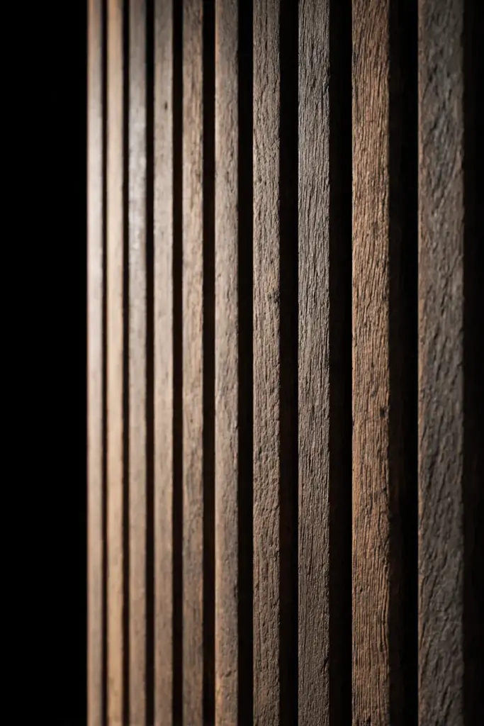 Wood Slat Wall Panel Close-Up