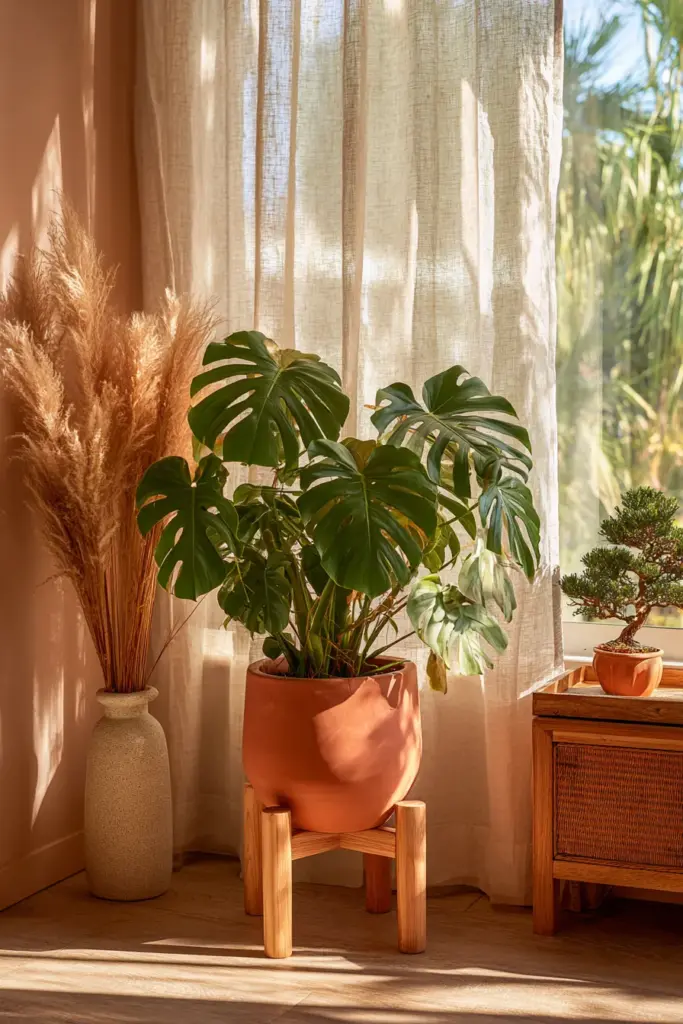 Biophilic Corner Plants & Ceramics