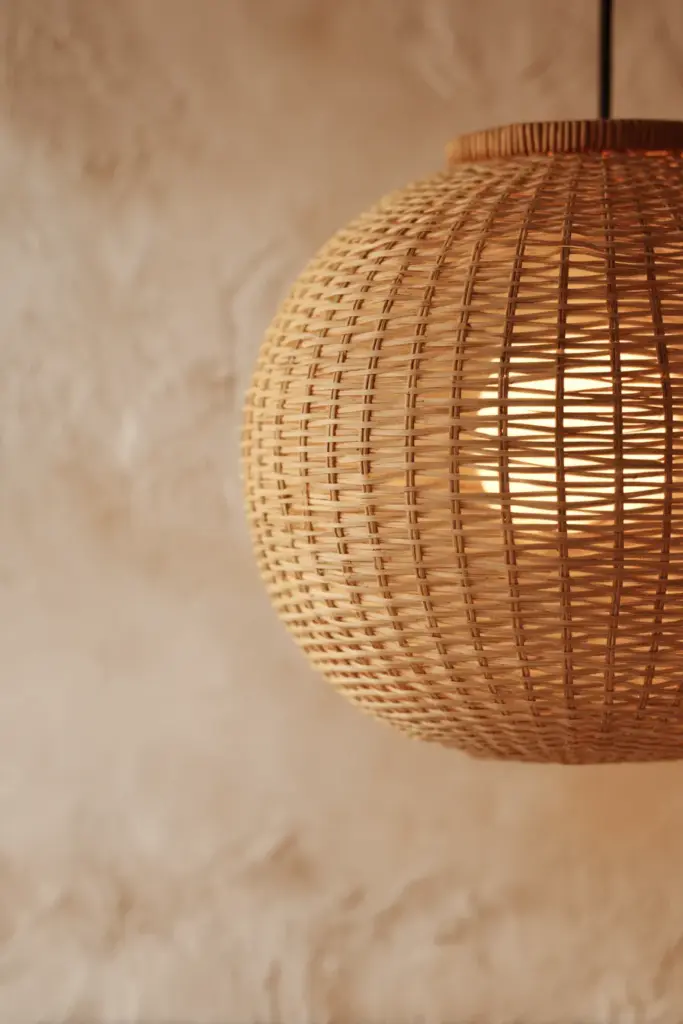 Budget Rattan Pendant Lamp Close-Up