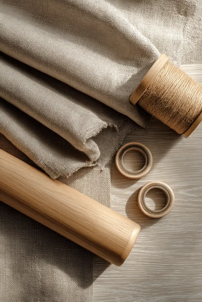 DIY Japandi Curtain Workspace