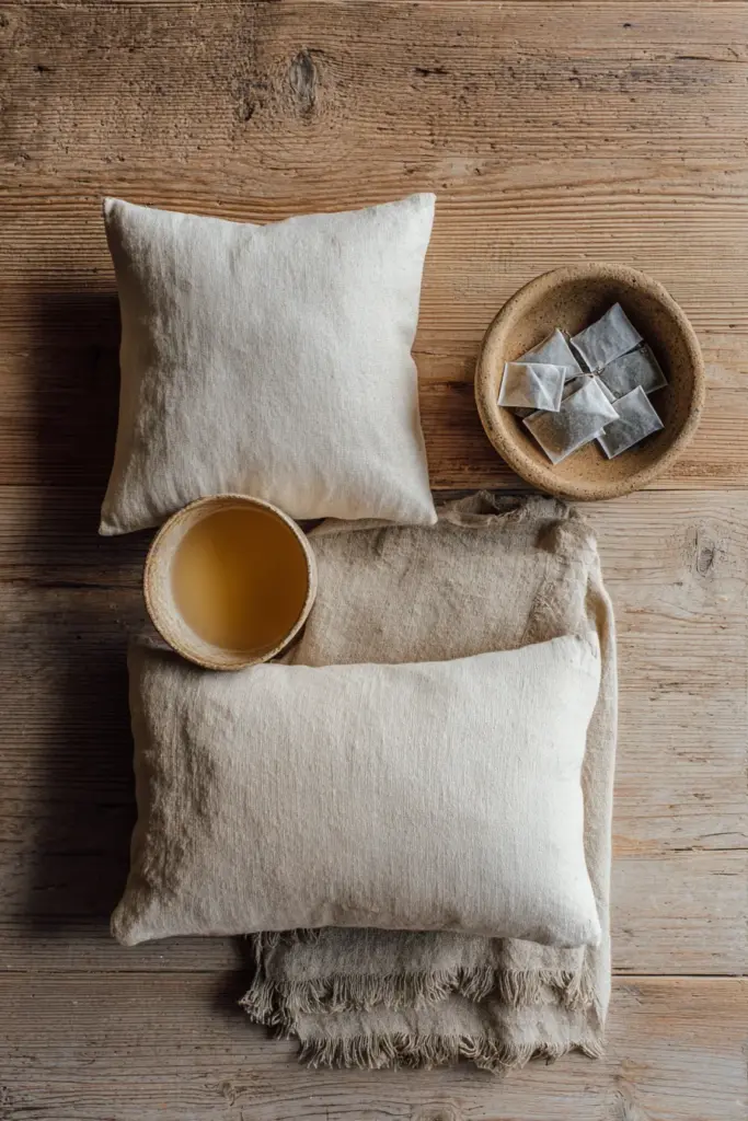 DIY Japandi Linen Pillow and Throw
