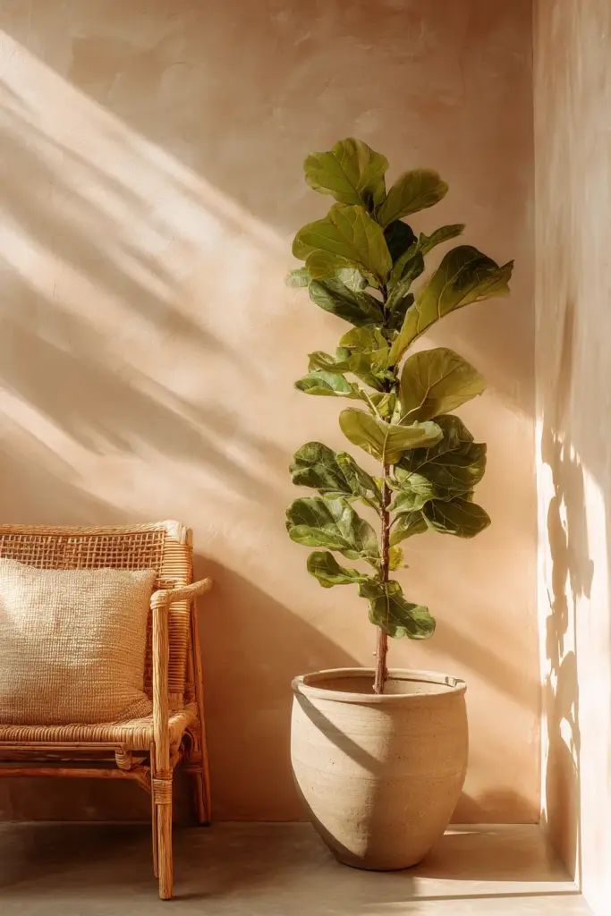 Fiddle Leaf Fig in Japandi Corner