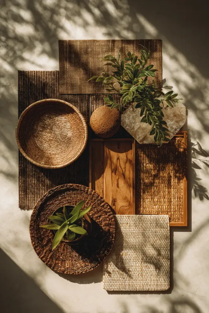 Filipino Natural Materials Japandi Flat Lay