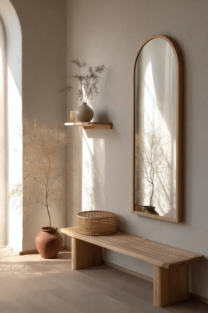 High Shelf Low Console Japandi Entryway