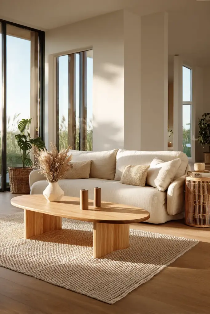 Japandi Coffee Table Size and Placement