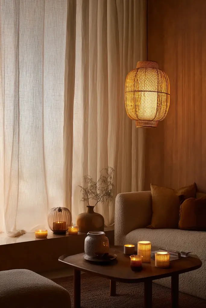 Japandi Lighting Mood at Dusk