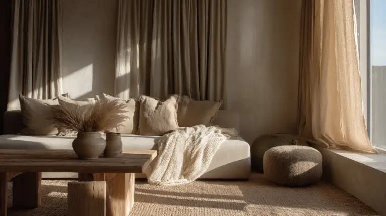 Japandi Living Room Textiles