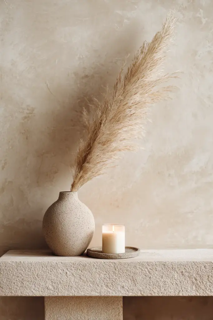 Japandi Mantel Styling Close-Up
