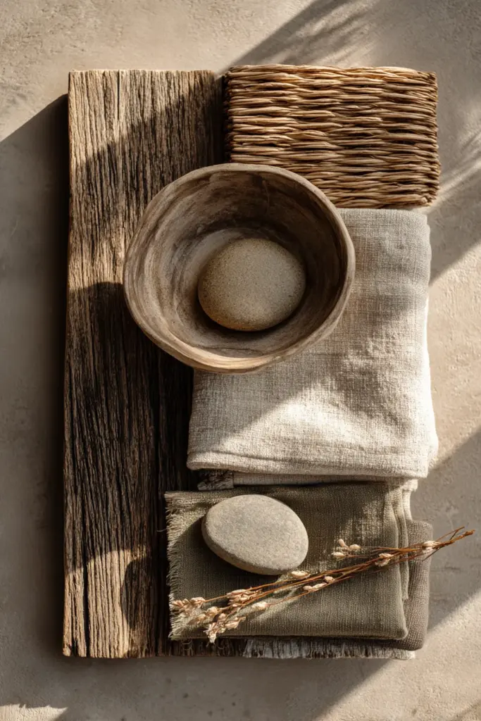 Japandi Natural Materials Flat Lay