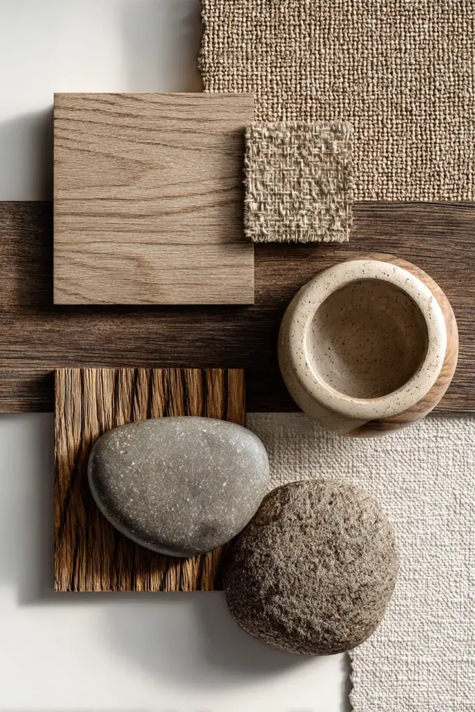 Japandi Natural Materials Flat Lay