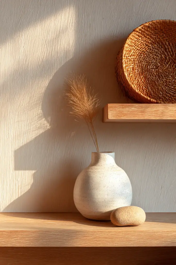 Japandi Natural Materials Shelf