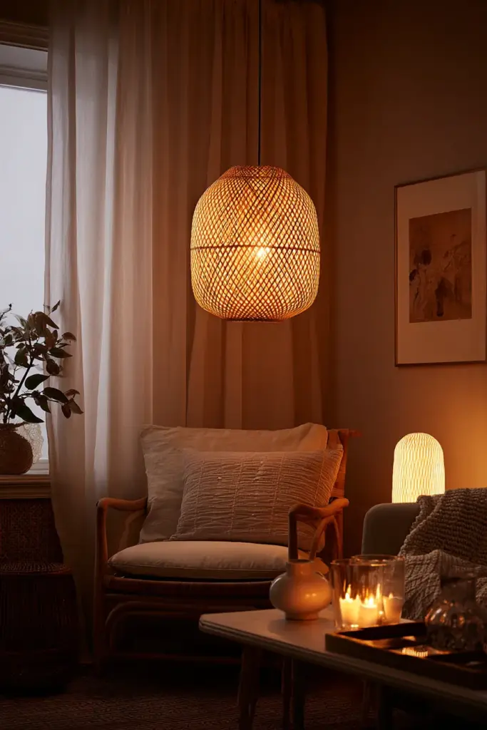 Japandi Rental Lighting — Warm Layered Glow