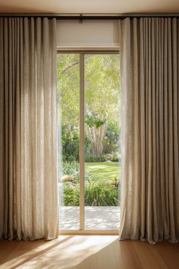 Japandi Sliding Door Curtain Styling