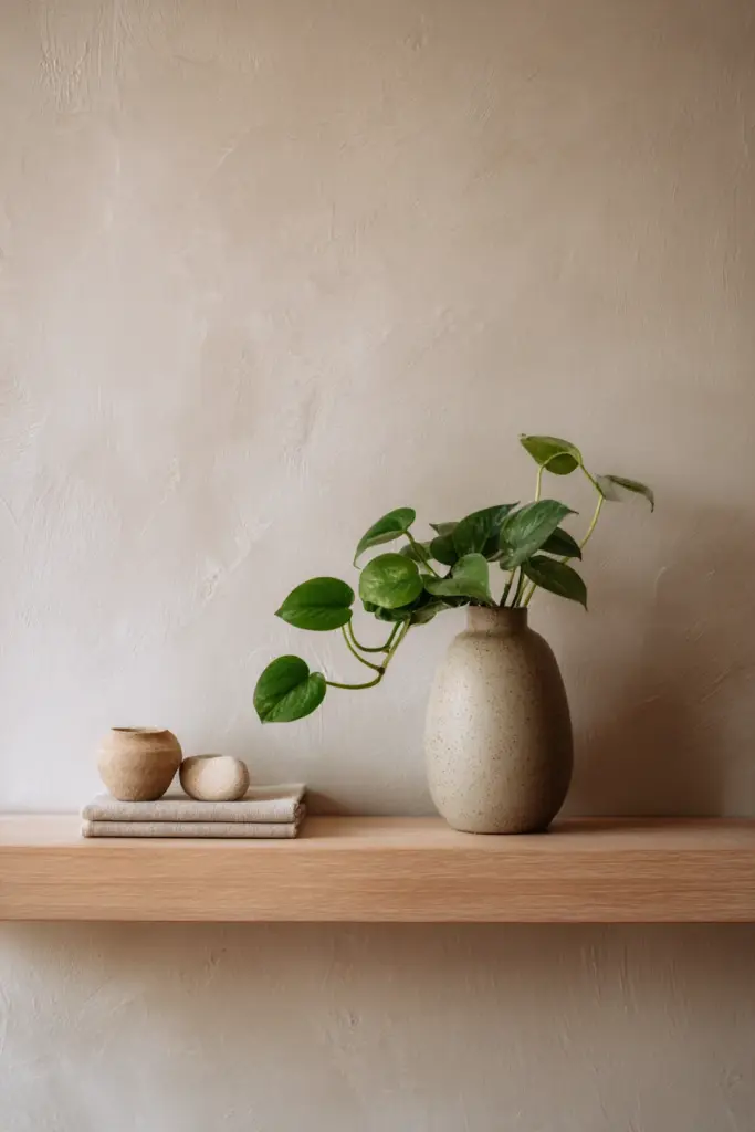 Japandi Small Space Shelf Styling