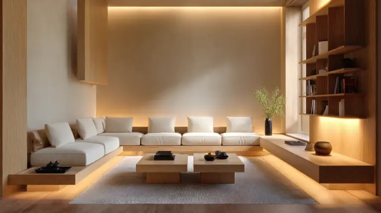 Japandi Smart Living Room Glow