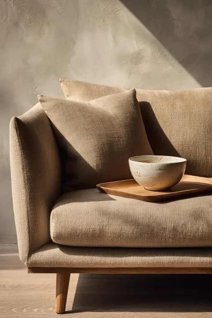 Japandi Sofa Close-Up Texture