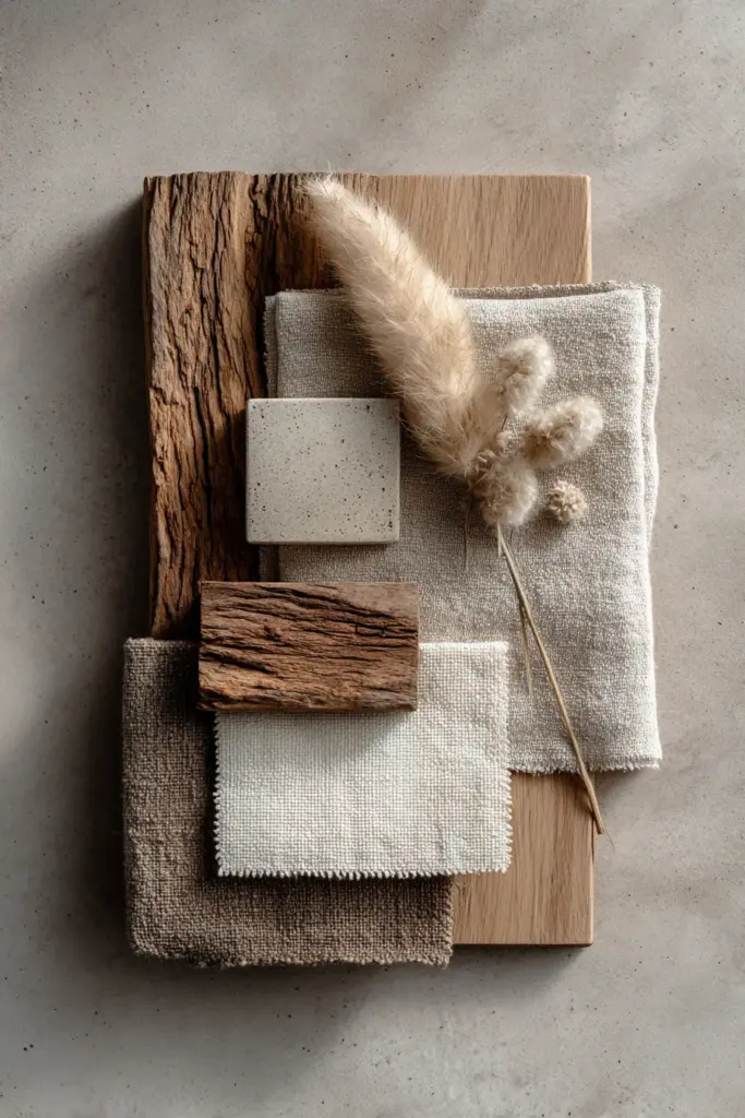 Japandi Sofa Fabric Flatlay