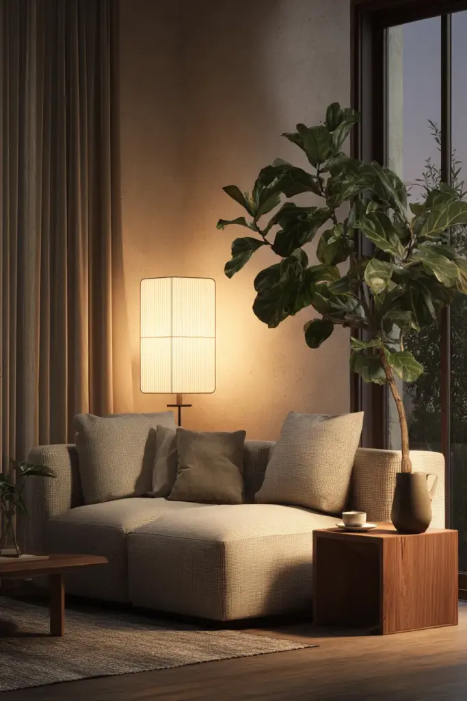 Japandi Sofa Lighting Mood