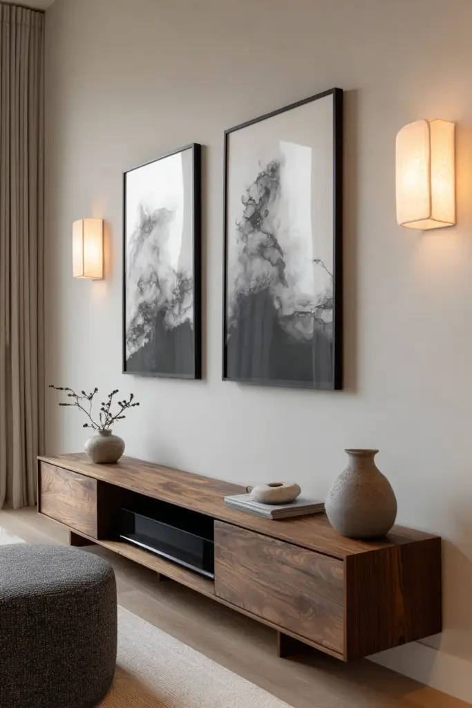 Japandi TV Wall Styling