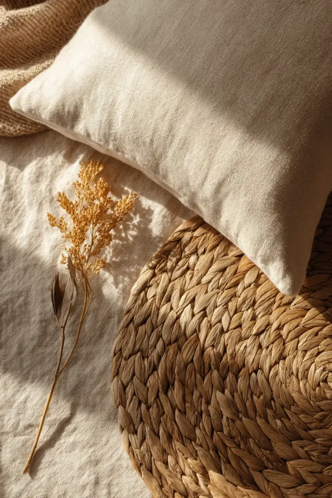 Japandi Textile Layers Flatlay