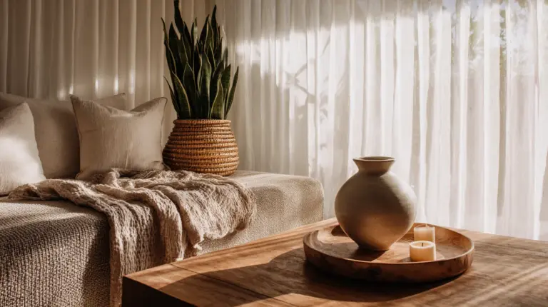Japandi Thrift Living Room Flatlay
