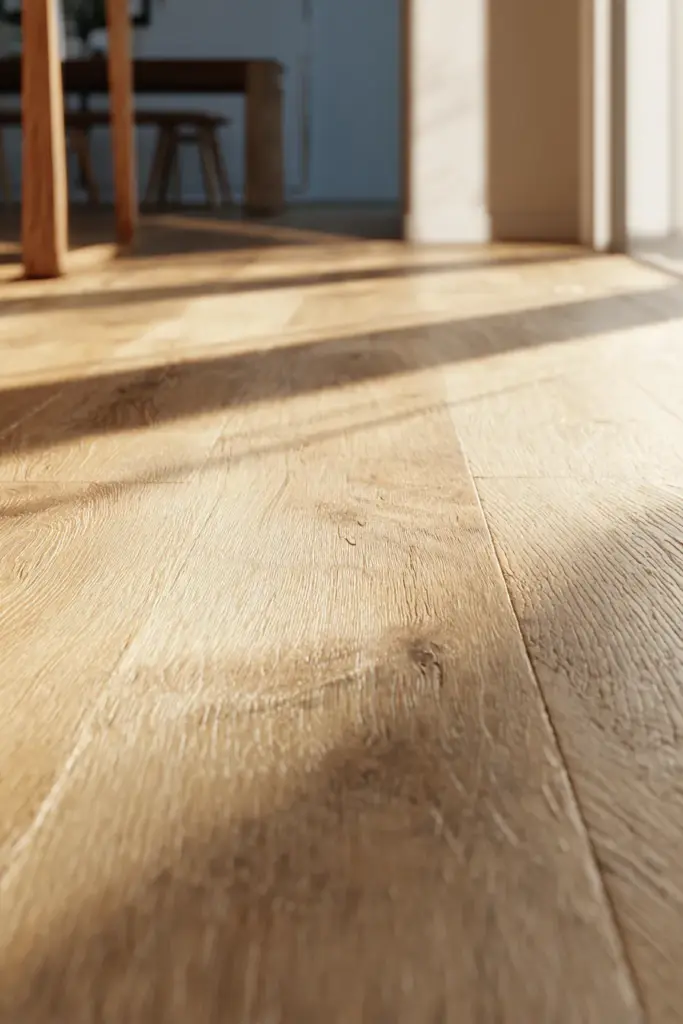 Light-Tone Engineered Wood Close-Up