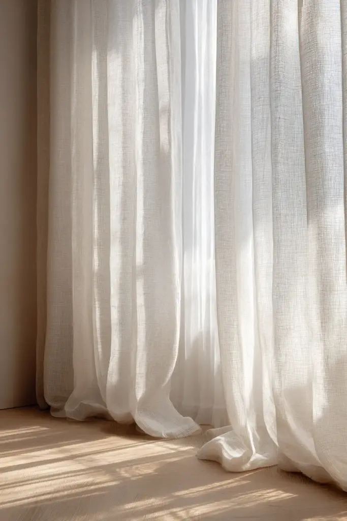 Linen Curtain Panel in Natural Light