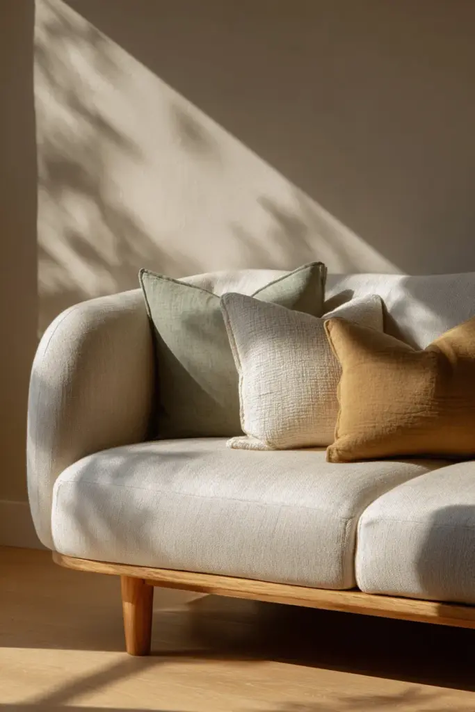 Low-Profile Japandi Sofa Detail