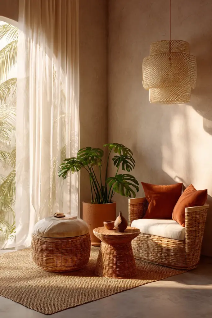 Tropical Japandi Living Room