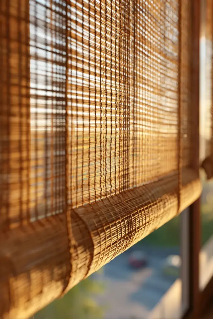 Woven Bamboo Shade Close-Up