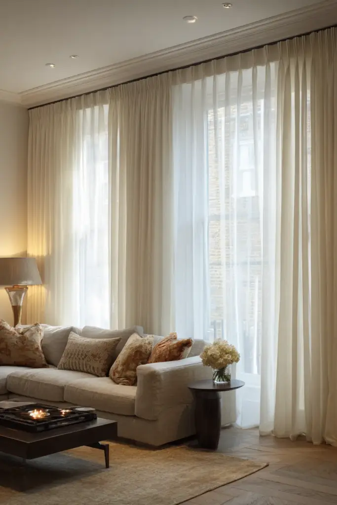 Ceiling-Height Curtain Rod Visual Trick