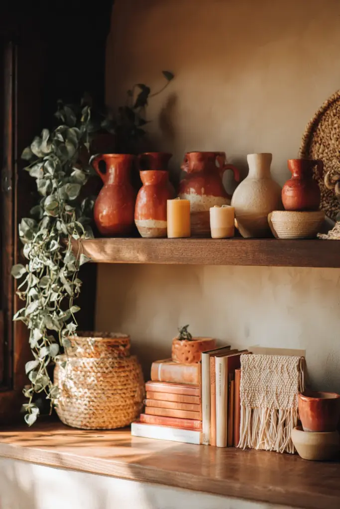 Eclectic Accessories Shelf Styling