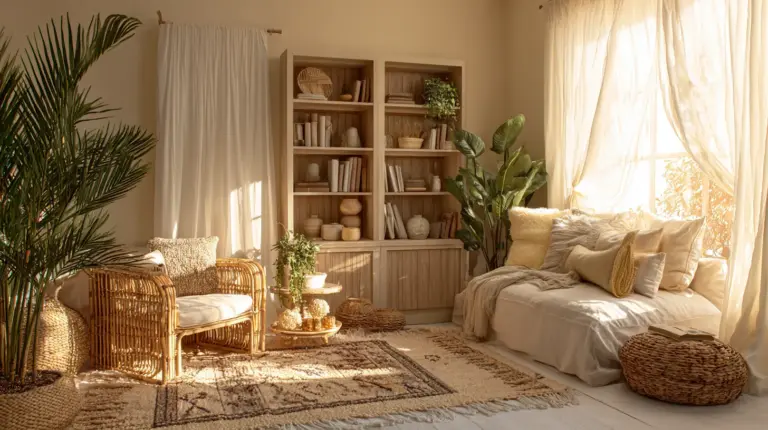 Eclectic Living Room with Pet Retreat Nook