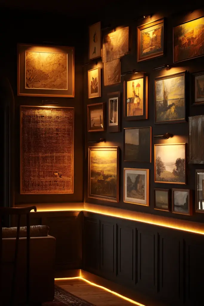 Gallery Wall Lighting with LED and Picture Light