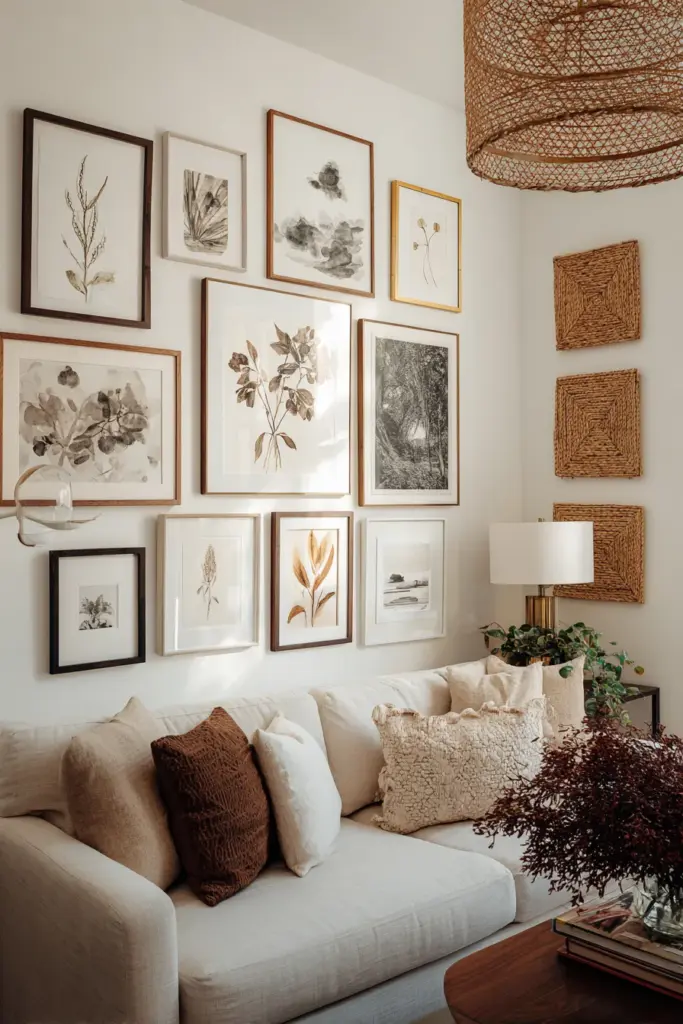 Gallery wall — small eclectic space