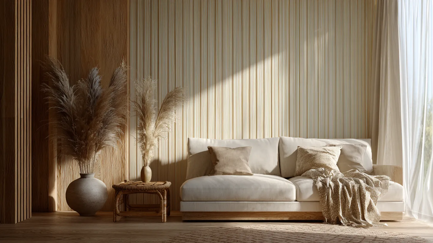 Japandi Accent Wall Living Room